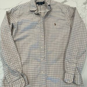 Men’s RalphLauren Size M custom fit pink plaid button up